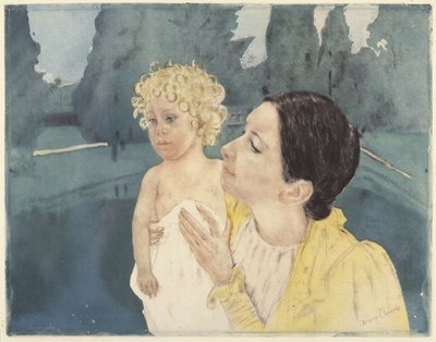 Moeder en kind voor een vijver, 1898 door Mary Cassatt